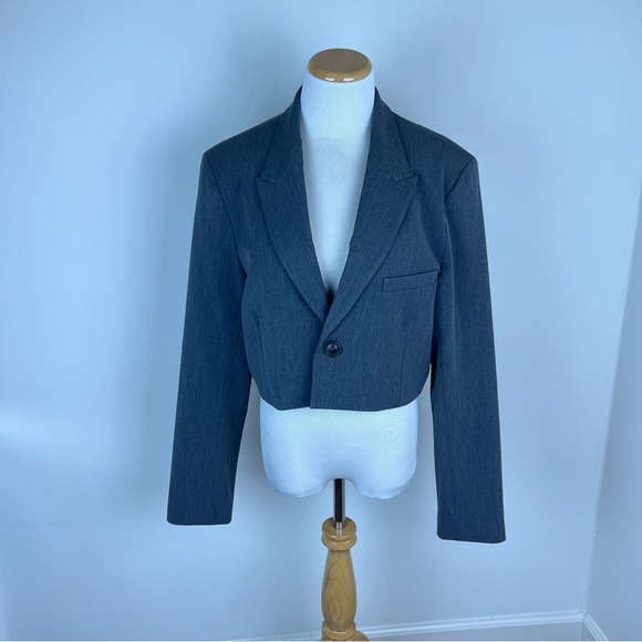 DJERF AVENUE IT Blazer Gray Size L - Picture 6 of 9